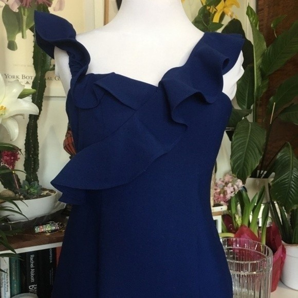 LIKELY Blue Ruffle Mini Cocktail Dress - Picture 13 of 16